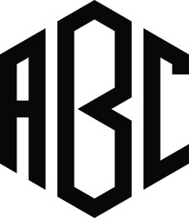 abc logo inside hexagon. suitable for content with font themes