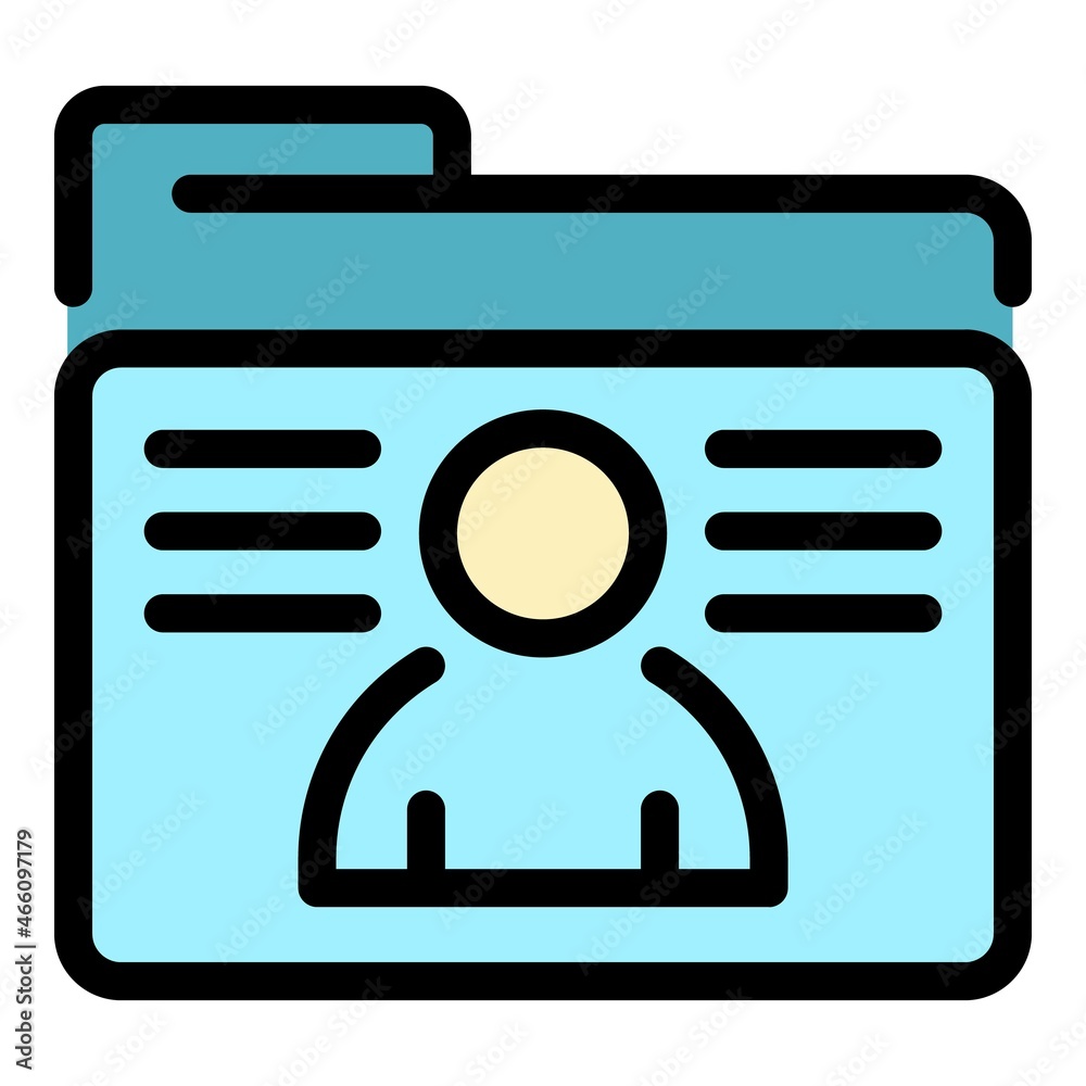Poster secret personal data folder icon. outline secret personal data folder vector icon color flat isolate