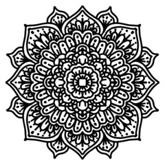 Hand draw of mandala with floral ornament pattern.