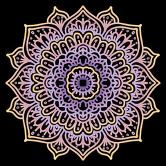 Hand draw of mandala with floral ornament pattern.