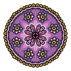 Hand draw of mandala with floral ornament pattern.