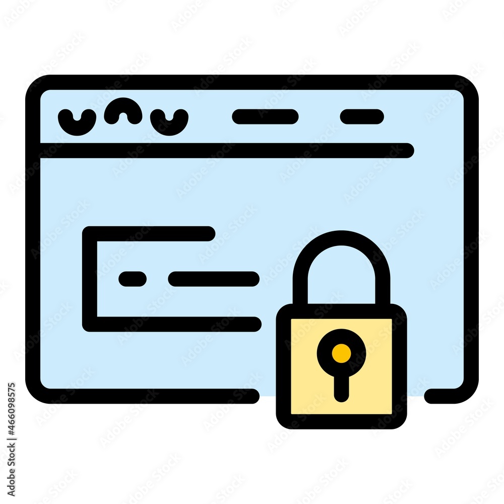 Poster web safe authentication icon. outline web safe authentication vector icon color flat isolated