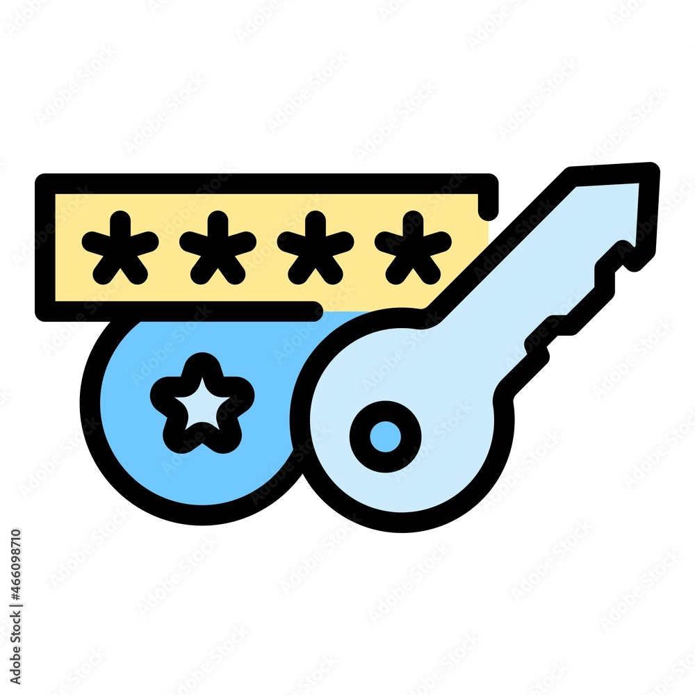 Poster password authentication icon. outline password authentication vector icon color flat isolated