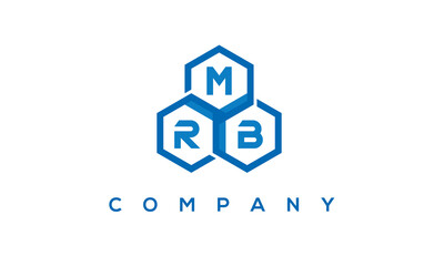 MRB letters design logo with three polygon hexagon logo vector template
