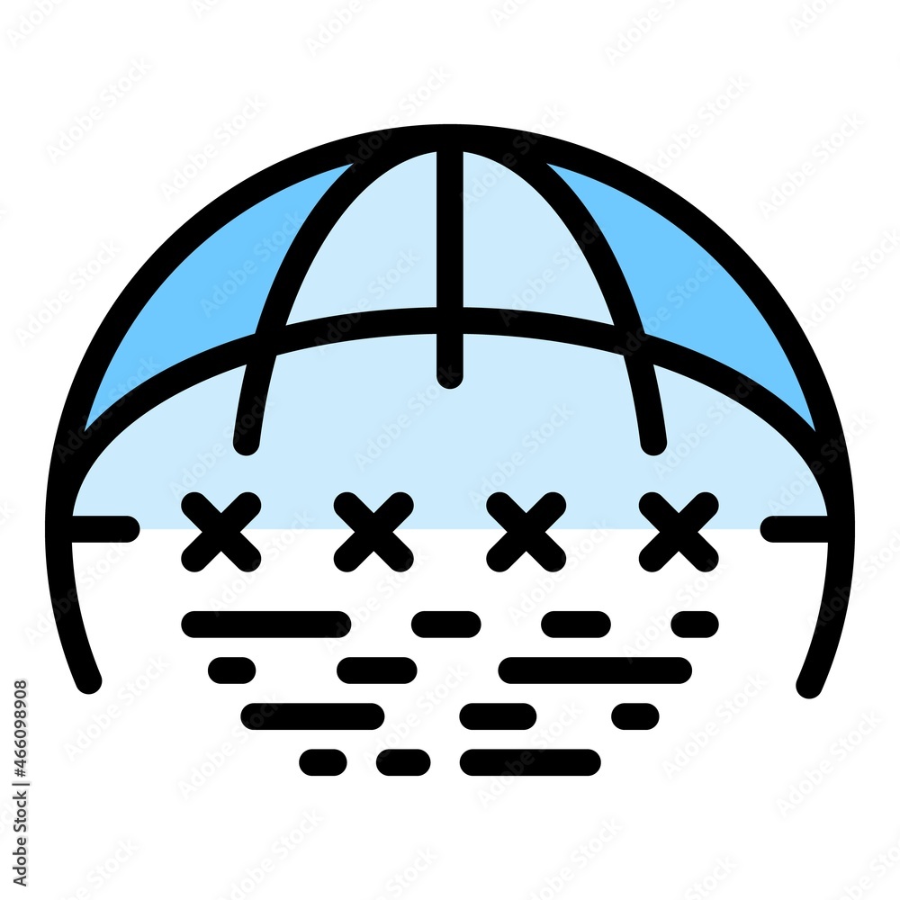 Poster global authentication icon. outline global authentication vector icon color flat isolated
