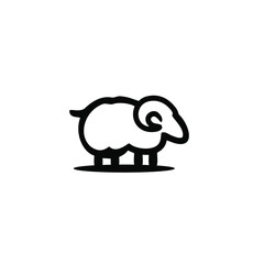 Animal vector logo; Design in the form of a silhouette of a sheep
