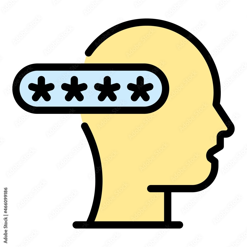 Poster smart thinking authentication icon. outline smart thinking authentication vector icon color flat iso