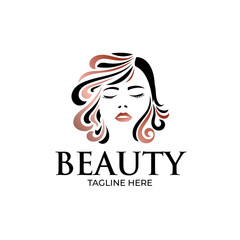 beauty woman logo design template
