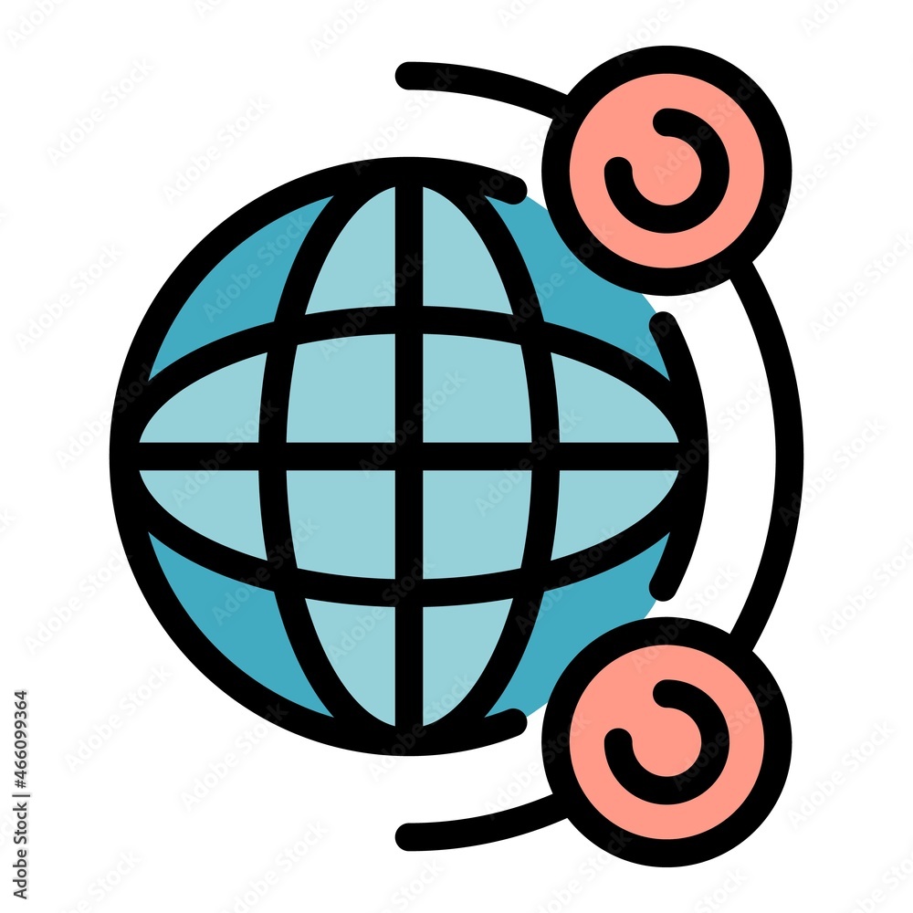 Poster global remote access icon. outline global remote access vector icon color flat isolated