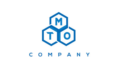 MTO letters design logo with three polygon hexagon logo vector template