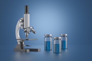 3d rendering medicial concept microscope