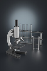 3d rendering different medicial glassware