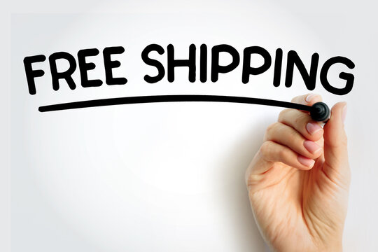 FREE SHIPPING underlined text with marker, concept background