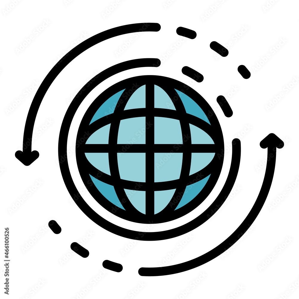 Poster global communication remote access icon. outline global communication remote access vector icon colo