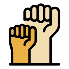 Fist empowerment icon. Outline fist empowerment vector icon color flat isolated