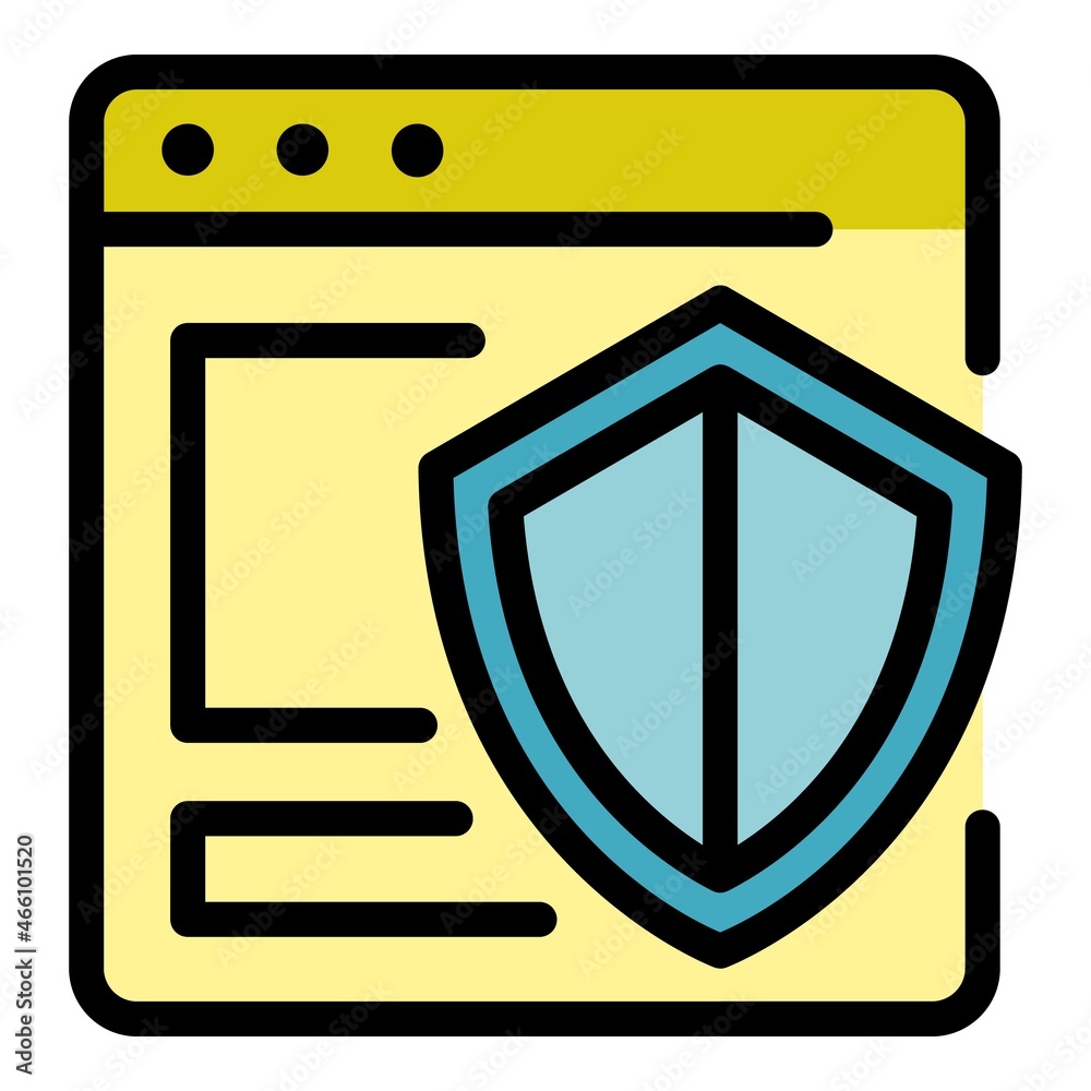 Poster secured operating system icon. outline secured operating system vector icon color flat isolated