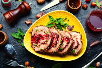 Meatloaf,porchetta with plum