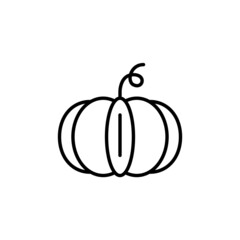 Autumn pumpkin. Harvest and Thanksgiving symbols. Pixel perfect, editable stroke line art icon