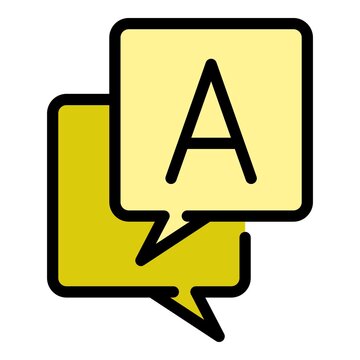 Translate operating system icon. Outline translate operating system vector icon color flat isolated