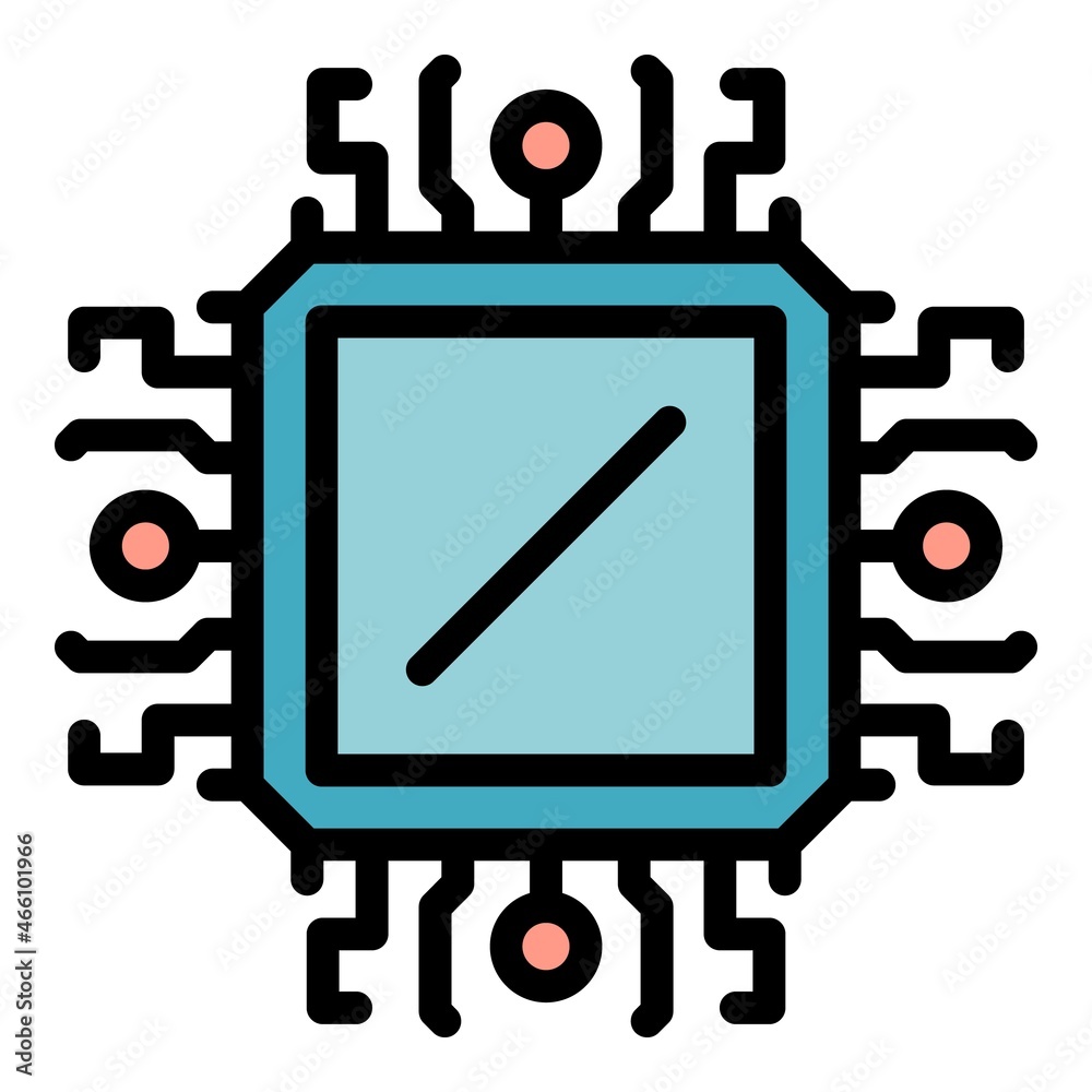 Poster operating system modern processor icon. outline operating system modern processor vector icon color 