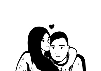 couple in love. vector. є sketch. eps
