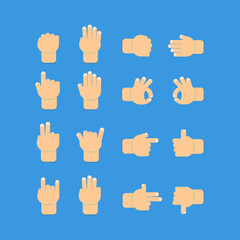 Bundle of various hand gestures and gestures, perfect for illustration and animation