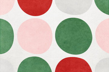 Modern message card background. Large colorful dot pattern on Japanese washi paper texture.