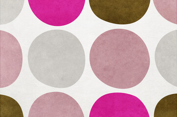 Modern message card background. Large colorful dot pattern on Japanese washi paper texture.