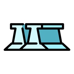 Metallurgy tool icon. Outline metallurgy tool vector icon color flat isolated