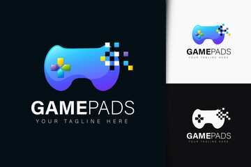 Gamepad logo design with gradient