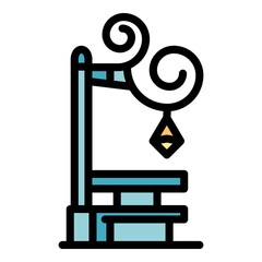 Blacksmith light pillar icon. Outline blacksmith light pillar vector icon color flat isolated