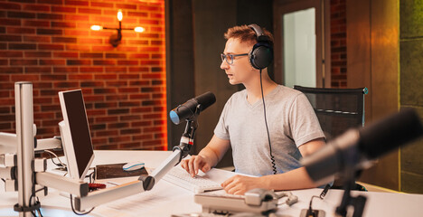 The DJ hosts the program and communicates with the audience on air at the radio station. The...