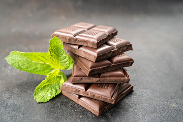 chocolate tower pieces chocolates with mint. recipe Cooking handmade chocolate bar, dessert, candies