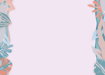 Floral art, flowers and leaf design template, banner, cover, postcard.