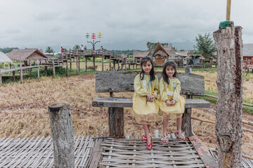 Fototapeta premium my family at famous place in Nan province