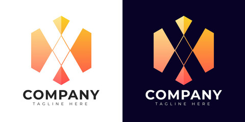 Modern gradient style letter x logo template. x letter design vector with colorful creative hexagon sign.