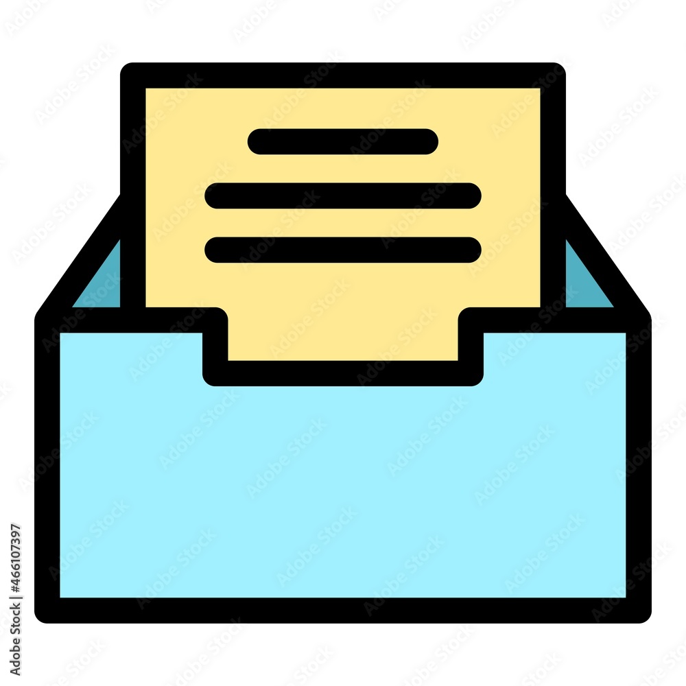 Poster storage files box icon. outline storage files box vector icon color flat isolated