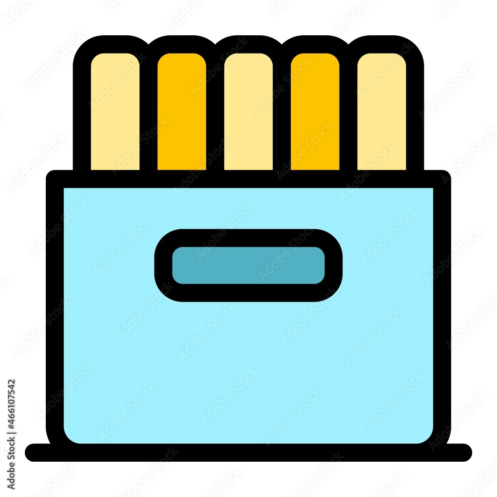 Poster files box icon. outline files box vector icon color flat isolated