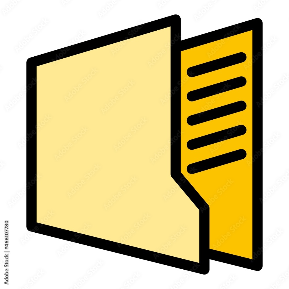 Poster file folder icon. outline file folder vector icon color flat isolated