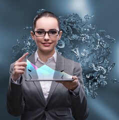 Businesswoman with dollar in business concept