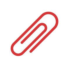 Clip vector icon. Red symbol