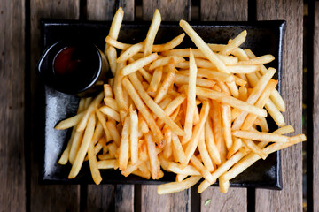 French fries with ketchup 