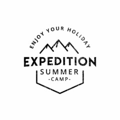 Logo Template -  Touring, Summer, holidays, labels and badges retro typography design logo. Templates for greeting cards, posters and apparel design. Vector illustration.