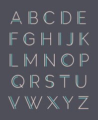 Set of trendy minimal uppercase alphabet vector design.