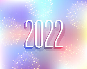 colorful 2022 background design with fireworks