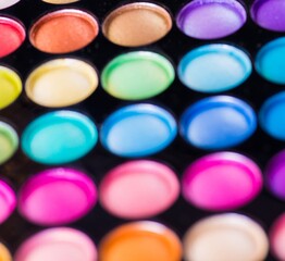 Set of colourful shadow for make-up isolated on white