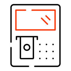 Cash withdrawal icon in linear design