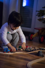 child playing with toys