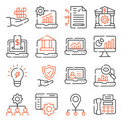 Pack of Business and Statistics Linear Icons 