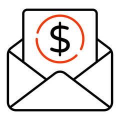 A unique design icon of financial mail